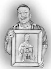 Load image into Gallery viewer, Black & White "frame within frame" generations portrait