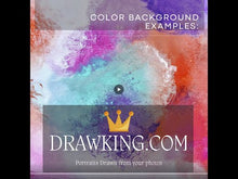 Load and play video in Gallery viewer, Color Portrait as a Character (with a pattern background)