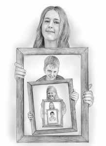 Black & White "frame within frame" generations portrait